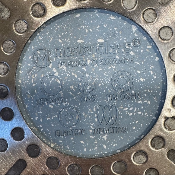 Master Class Cookware Casserole/Pot ‎ 11 inch With Lid Qt Blue Speckled EUC - Picture 5 of 7